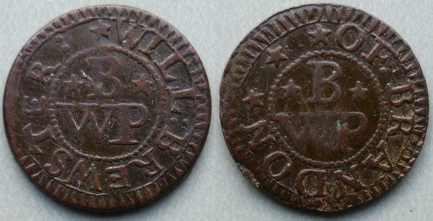 Brandon, Will Brewster farthing token